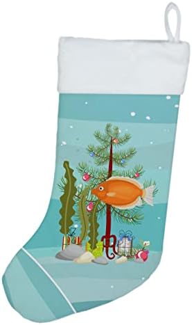 Caroline's bysures CK4527CS poljupca gourami sretan božićni božićni čarapa, kamin Viseći čarape Božićna sezona Party Decor Decor porodice