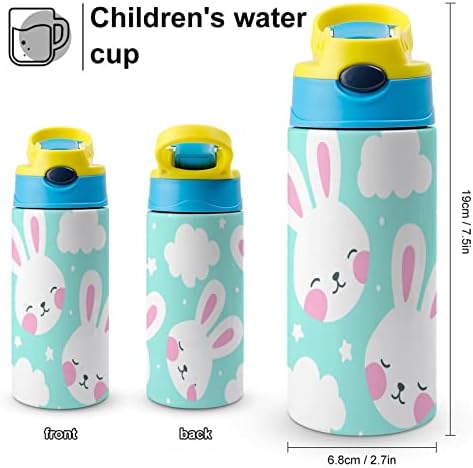 Termos Cup 500ml Slatki zečevi izolirani boca vode sa slamom za sport i putovanja