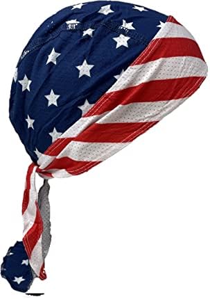 Zvijezde Stripes Crveno bijelo plava Američka SAD Zastava Vlasnici Wicking i ventilacije Micro Fiber Dry Fit Head Wrap Wirch Hat Durag Skull Cap Stretch