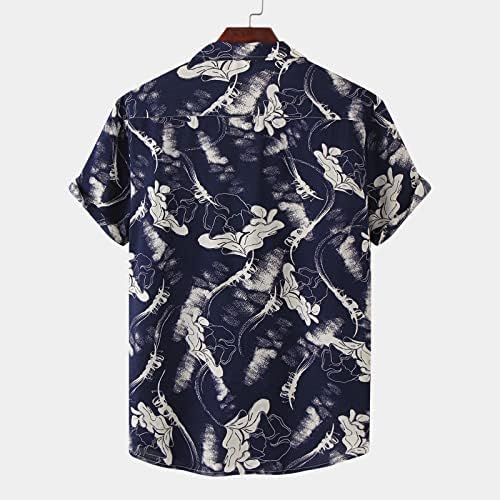 WENKOMG1 muške havajske majice plaža kratki rukavi majica ljetna Aloha dugme dolje vrhovi Casual Vintage dukserica