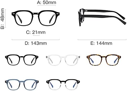 Resovio za čitanje naočala za muške retro kvadratne TR90 ručno izrađene čitatelje crne prozirnim
