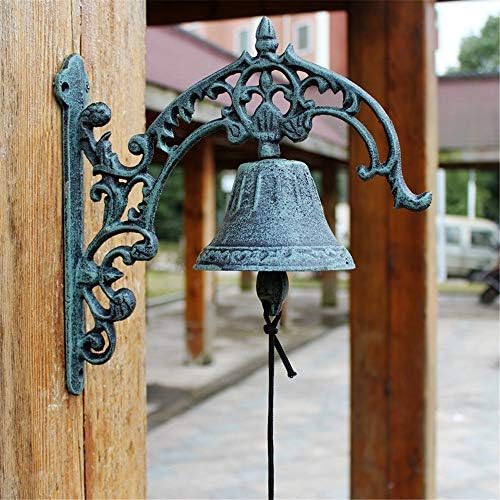 ZPLJ Classic Skulptura Antique Live Gvozdena vrata Bell Garden Bell ručni zvono Zidni ukrasi unutarnji rustikalni stil