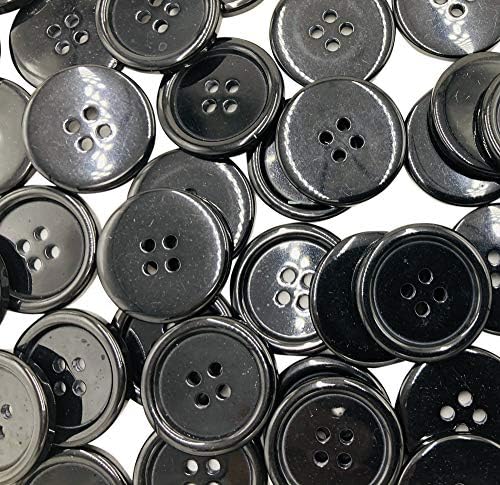 1 inčni gumbi 25 mm šivati ​​splavano dugme crno obojeno pakovanje od 50