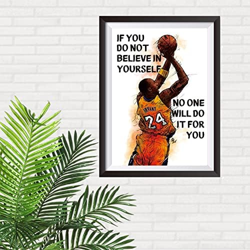 Legendarni poster košarkaške superzvijezde 16 x 24 zidni umjetnički printovi,mentalitet Mambe inspirativni košarkaš Sportska dekoracija