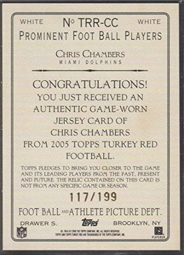 2006 topps Chris Chambers Dolphins 117/199 Igra Polovni dres nogometne kartice # TRR-CC