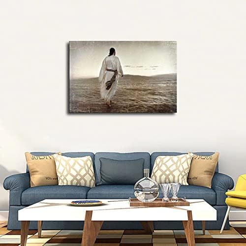 Slika Isusa Hrista kako hoda po vodenim plakatima - dekoracija Doma-zidna Umjetnost, dekoracija ureda, zidna umjetnička štampa Retro