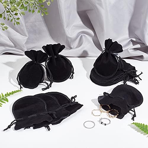 PH Pandahall 100pcs Black Gourd Velvet nakit za poklone Poklon torbice nakit nakit nakit nakit vrećice vreća za zabavu vjenčani božićni