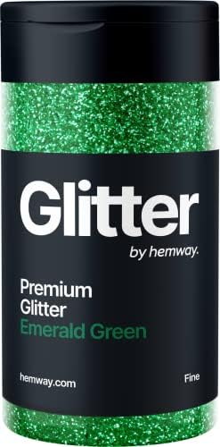 Hemway Emerald Green Glitter Fine 130g / 4.6oz metalik smola za crtanje u prahu Slitter Flake Sequins za epoksidne tumere, kosu za