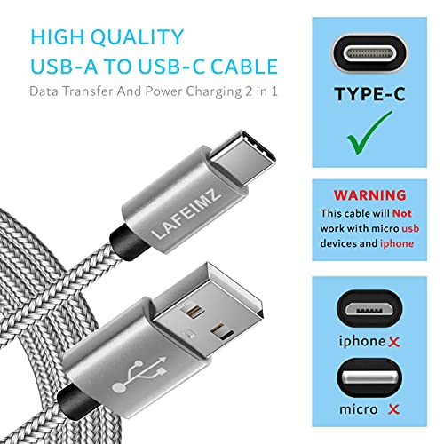 USB TIP C kabel, USB A do USB C 3A Brzo punjenje (3-pakovanje 3.3ft) Premium najlonski pleteni kabl za punjač za Samsung Galaxy S20