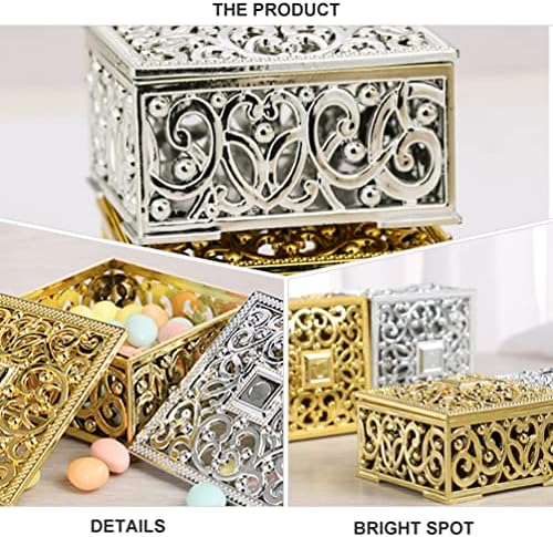 Vorcool Hollow Candy Box Mini Veličina: 12pcs kutije za vjenčanje naklonosti zlatno srebrne plastične bombonske ambalaže za zabavu
