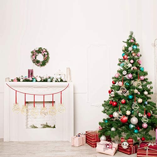 36 komada Božić drveni Ornament Božić drvo viseće oznake privjesak DIY zanati dekor Božić dekoracije