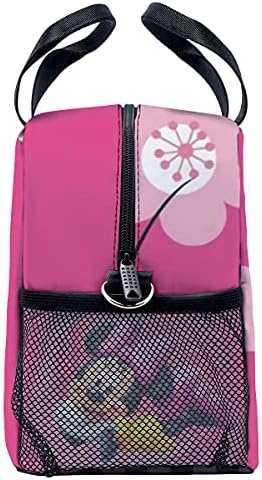 WOMFUI Pink torba za ručak izdržljiva torba sa podesivom naramenicom torba za ručak za Pikničke školske poslove