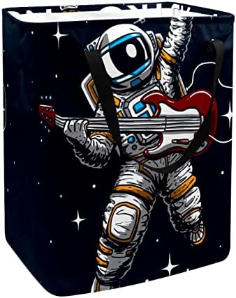 Astronaut svira gitaru Print sklopiva korpa za veš, 60L vodootporne korpe za veš kante za veš igračke skladište za spavaonicu u kupatilu