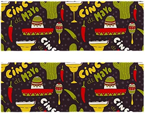 Cinco de Mayo Cactus Hat Chili uzorka Ručnici za teretane za muškarce i žene ručnik za plažu 2-pack Print Brzo sušenje Microfiber