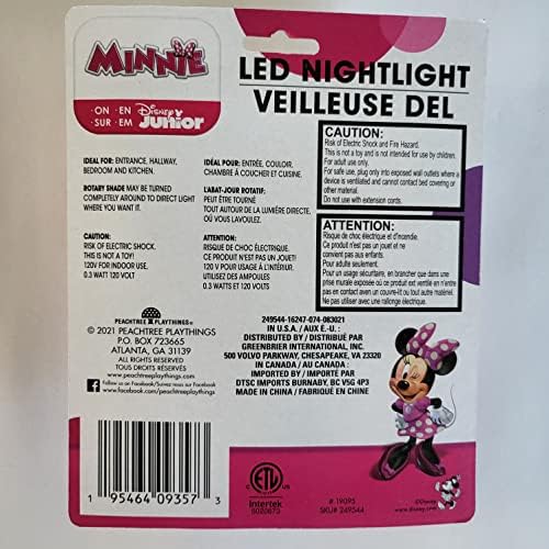 Intertek Disney Junior Minnie Mouse LED noćno svjetlo, Pink