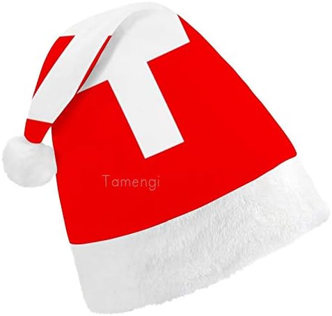 Božić Santa šešir, Švicarska Zastava Božić Holiday šešir za odrasle, Unisex Comfort Božić kape za Novu godinu svečani kostim Holiday