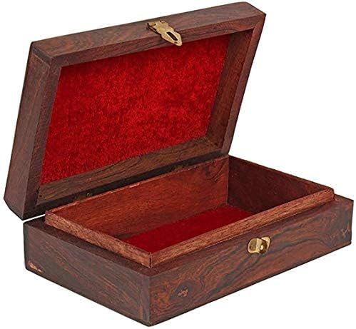 Ručno izrađena Drvena kutija za nakit za žene Organizator nakita od drveta ručno Rezbaren sa zamršenim rezbarijama poklon predmeti-6
