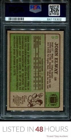 1984 TOPPS # 63 John Elway Rc Broncos Hof PSA 9 DNK Auto 10 F1022221-302 - NFL autogramene fudbalske karte
