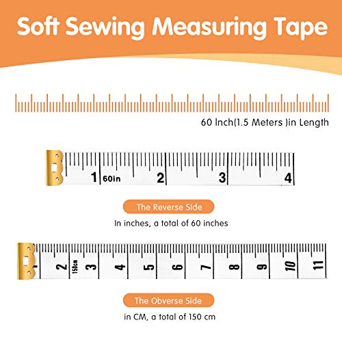 4 pakovanje meke vrpce Mjera za dvostruku skali šivaći fleksibilni ravnalo za tjelesnu tkaninu za šivanje krojača pletenje kućna mjerenja