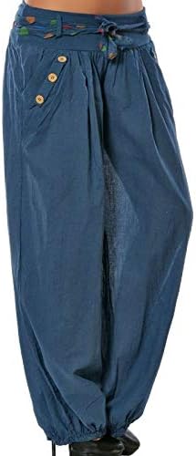 UKTZFBCTW pune boje Ležerne prilike Duge labave torbe ženske sportske harem hlače Elastična plaža Sky Blue S