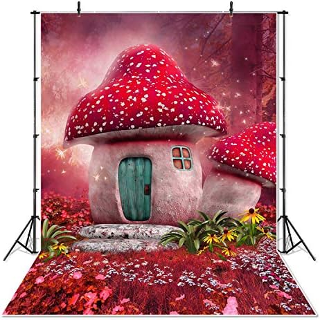SeekPro 3x5ft pink fairy tale Theme Fushia Mushroom Cottage pet photography Backdrop Photo Studio Prop štampane pozadine za novorođenu djecu