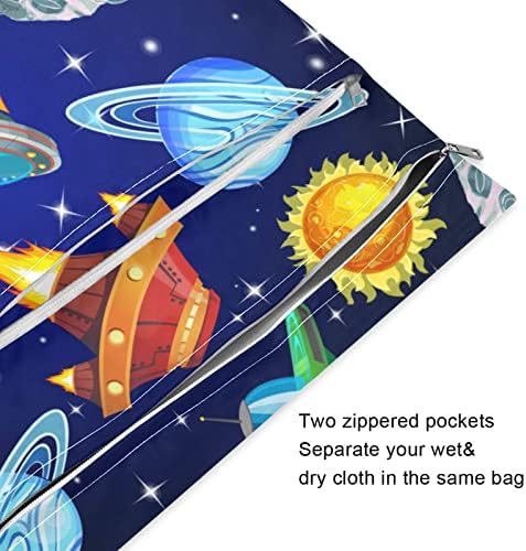 Kigai 2pcs Vodootporne mokre torbe Galaxy Solarni sistem koji se može zamijeniti putničke za višekratnu upotrebu sa vlažnim suvim