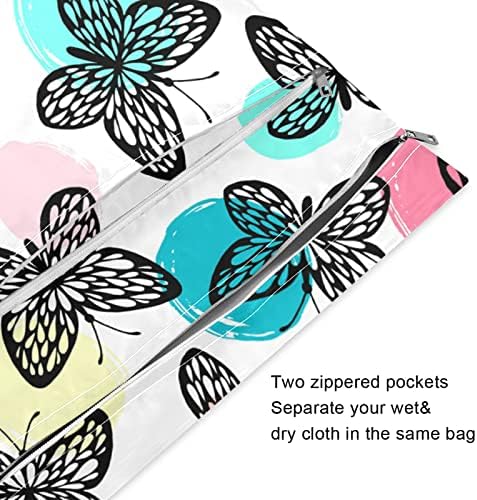 ZZXXB Butterfly Ball Vodootporna vlažna torba za višekratna krpa za višekratnu upotrebu pelene sa džepom sa patentnim zatvaračem za