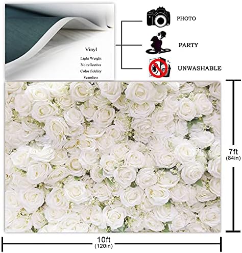 Avezano Bijela cvjetna pozadina za zabavu Photoshoot vjenčanje cvjetni zid svadbeni tuš dekoracija za zabavu fotografija pozadina bijela ruža Florals pozadine portret fotografski Studio