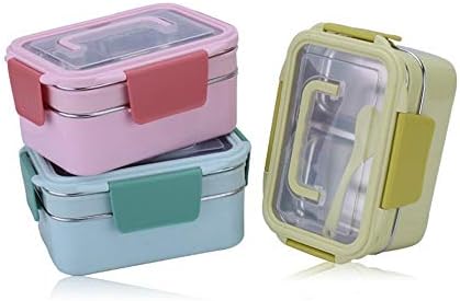 Ekološki prihvatljiva Mikrotalasna Bento kutija za ručak od nerđajućeg čelika dvospratni sloj Kid Lunch Box Kit Pink