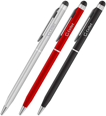 Pro Stylus olovka radi za Motorola One 5G sa mastilom, visokom preciznošću, ekstra osetljivim, kompaktnim obrascem za dodirne ekrane [3 pakovanje-crno-crveno-srebrna]