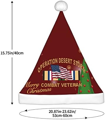 Operacija Desert Storm Combat Veteran Funny odrasle pliš Santa šešir Božić šešir za žene & amp ;muškarci Božić Holiday Hat