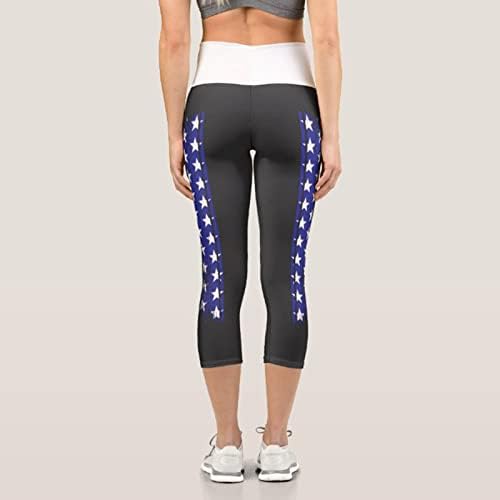 Tajice za žene Američki zastava neproziran za mršavljenje visokih struka Dan nezavisnosti vježbanje trčanja yoga mršava gamaše