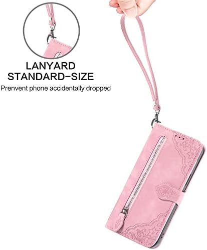 Hee Hee Smile Luxury Case Zipper kožna torbica Shell Zipper Wallet Flip Case za Oppo Reno 5a poklopac telefona narukvica Pink