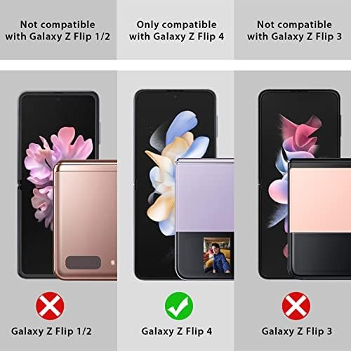 Ouba 2022 nova Galaxy Z Flip 4 5G futrola sa prstenom, [apsorbiranje udara] tvrdi PC Slim Ultra-tanka otporna na udarce zaštitni poklopac za zaštitu od ogrebotina futrola za telefon kompatibilna sa Samsung Galaxy Z Flip4-Crna