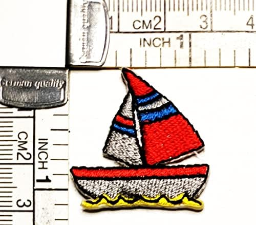 Kleenplus Mini crveni brod Cartoon Patch sailboat naljepnica Craft zakrpe uradi sam Applique vezeni šije željezo na Patch amblem Odjeća