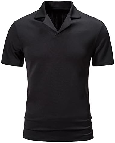 Muška Golf Shirt Kratki Rukav Kubanski Guayabera Shirts Solidan Casual Ljeto Meka Majica Slim Fit Osnovni Dizajniran Tops