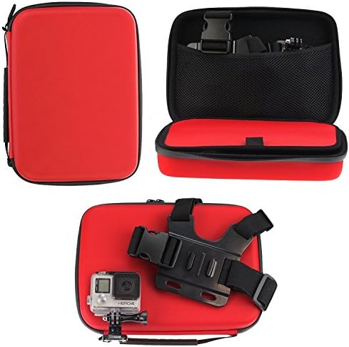 Navitech Red Shock Proof hard storage Case / Cover kompatibilan sa Erkona 1080p vodootpornom akcionom kamerom