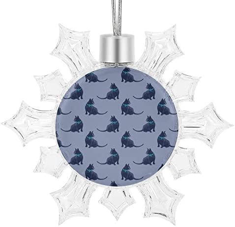 Ruska Plava Mačka Božić Pahuljica Privjesak Suvenir Ornamenti Print Božić Tree Hanging Decorative