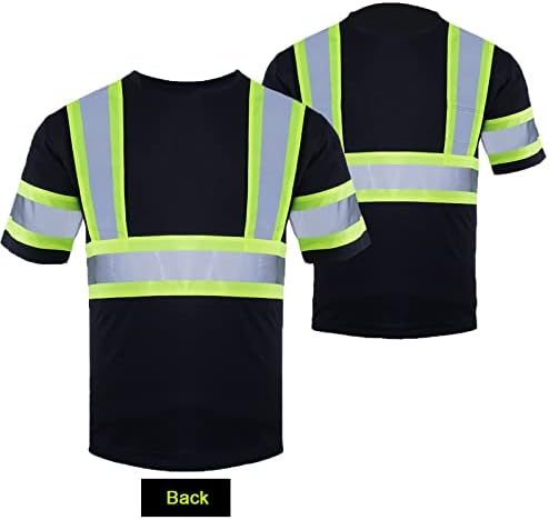 Fonirra Visoka vidljivost sigurnosna majica za muškarce Reflection ANSI klasa 2 kratki rukav Hi Vis Građevinska košulja