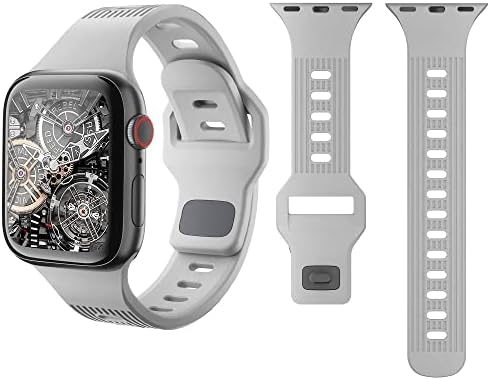 Peipeijia Watch Band za Apple Watch serija 7/6/5/4/3/2/1 / SE, meki FKM luksuzni sportovi, vodootporni opseg za iWatch, brzo otpuštanje