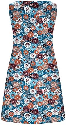 Ljetne haljine za žene 2023 casual labavi protočni sandress boho cvjetni print tenk haljina okrugla vrata s džepovima