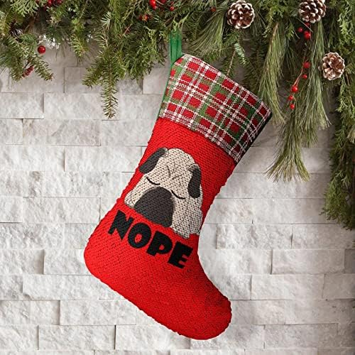 Slatka spavaća puga sekfin božićne čarape Reverzibilna boja Promjena čarobnih zaliha za Xmas Tree Kamin Viseće čarape