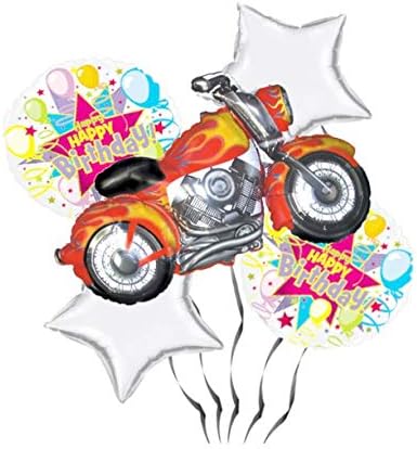 PMU motocikl Flame Design 45 inčni balon od mylar / folije, odlično za Harley Davidson događaje PKG / 1