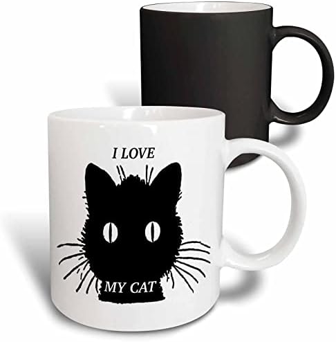 3dRose preslatka ljubav moja mačka u crno-bijeloj keramičkoj šolji, 11 unci