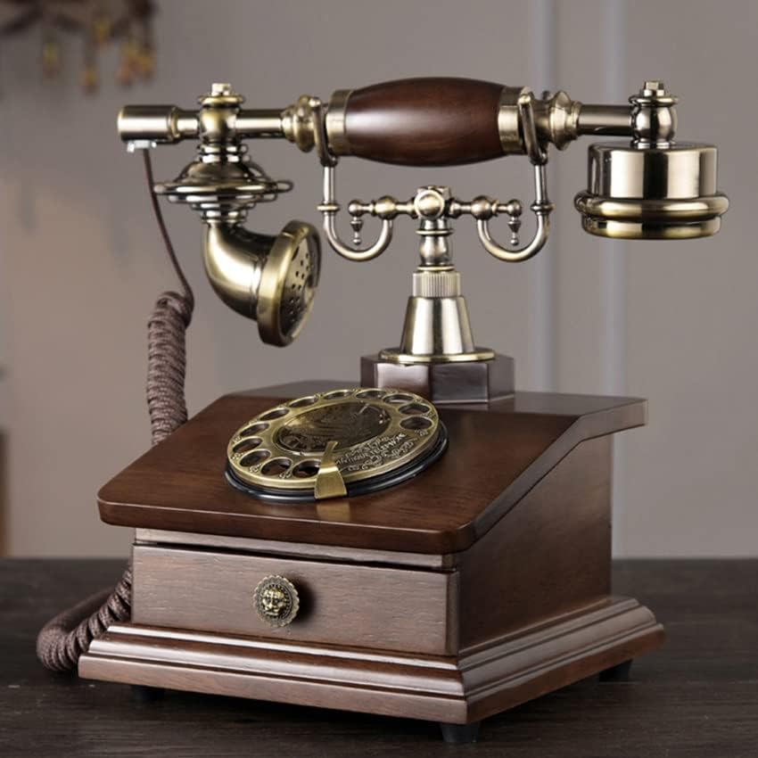 Zjhyxyh Retro kabelirani rotacijski telefon s elektroničkom melodijenom melodiju, 1 ladica, klasični telefon za biranje telefona za dom i uredski ukras