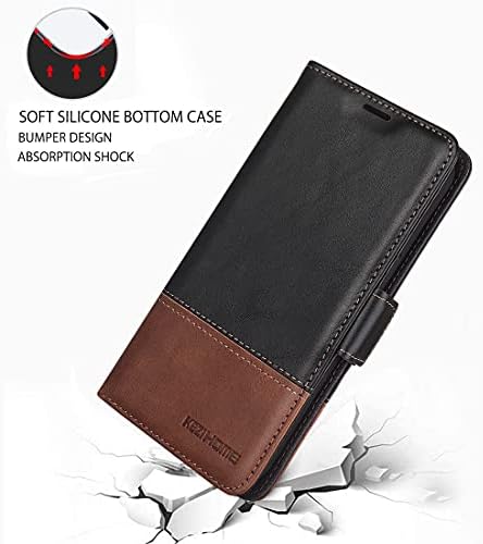 Kezihome iPhone 13 Pro futrola, prava koža [RFID Blocking] Flip magnetna torbica za novčanik sa postoljem za kartice otporno na udarce