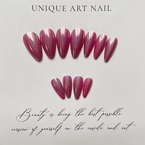 Almond Press na noktima Pink Purple lažni nokti srednji lažni nokti sa dizajnom Aurora Glitter akril nokti Luksuzni Stick na noktima