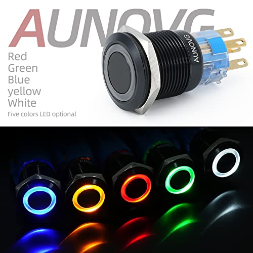 AUNOVG 19mm zasumni prekidač 12V LED prekidač vodootporni prekidači prekidač za uključivanje / isključivanje / isključivanje sa svjetlošću