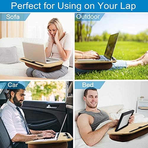 Vloxo lap stol sa jastukom prijenosni štand za laptop sa jastukom, 3 u 1 kapu za telefon Držač telefona, desk ladicam sa utornim i