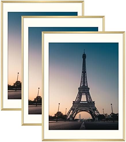 Zlatna državna umjetnost, 18x24 metalni okviri s slonovačkim bojama za 16x20 sliku - uključuju viseće sa pile, opružne isječke - jednostavne za zidnu montažu - Pravo staklo